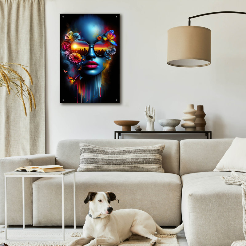 «My Morning Look» par Rey Klimt, art mural en verre acrylique, H 36 po x l 24 po x P 0,2 po