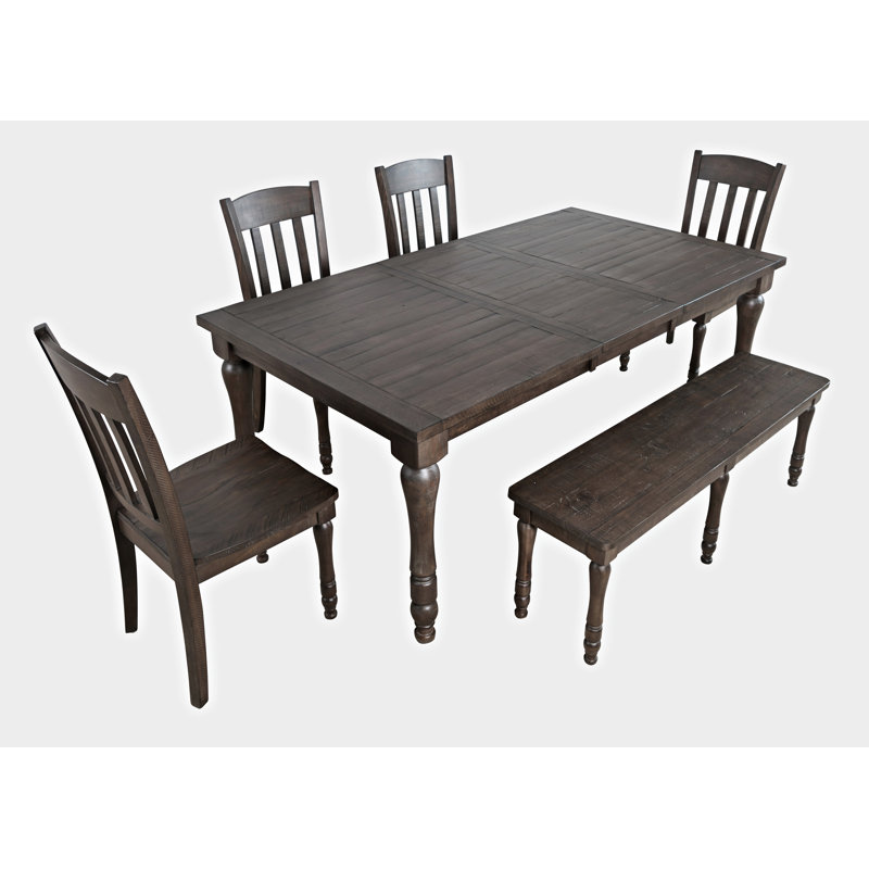 Ensemble de table de salle à manger 6 pièces Karley Lark Manor, Brun bois de grange, Brun bois de grange