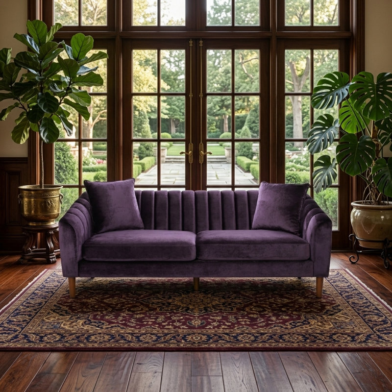 Canapé 3 places (mauve), Purple Fabric