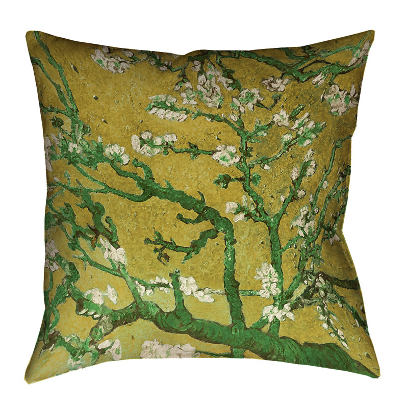 Coussin décoratif Vincent Van Gogh, 16 po x 1 po, Jaune / vert