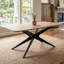 Table de salle à manger 69,3 "à piédestal rectangulaire avec structure en métal pour 4 à 6 personnes-2091089797