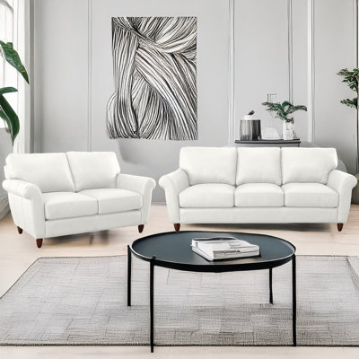 Made To Order Buxton 100% Top Grain Leather Sofa And Loveseat Set