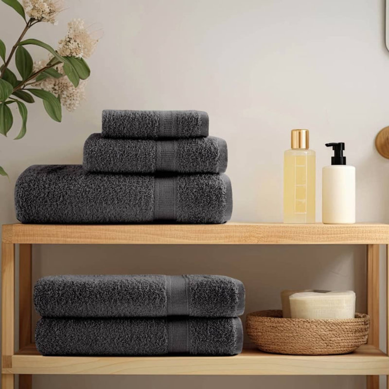 Niayla 100% Cotton Bath Sheet, Anthracite, 140cm L x 70cm W