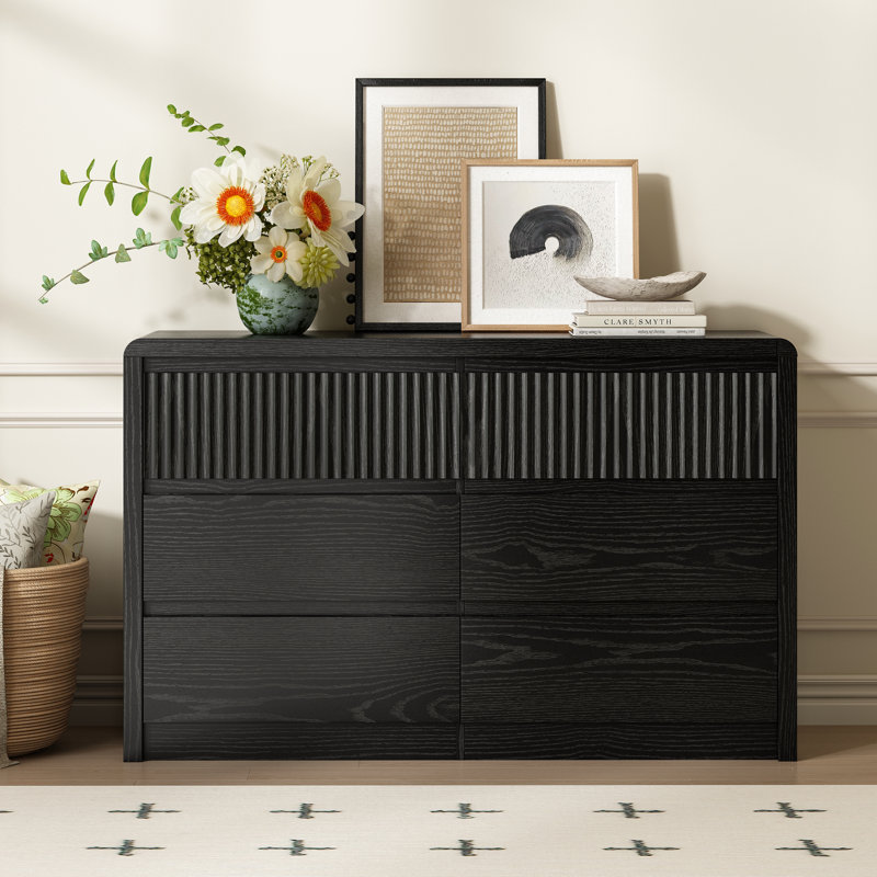 Commode 6 tiroirs Modern, Noir