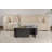 Modern Coffee Table with Tempered Glass Top, Travertine Color, 105 x 40 x 65 cm, 100% Melamine Coated Particle Board Frame, Marble Design, For Living Room & Contemporary Spaces-109178476