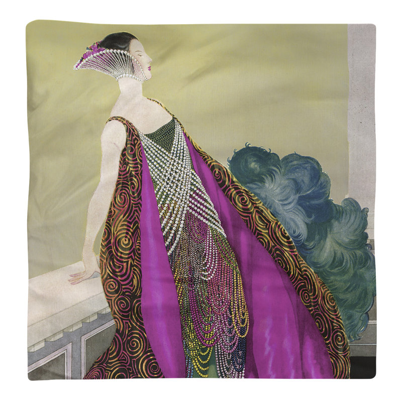 Emily Brodeur Cotton Square Napkin, Yellow/Magenta