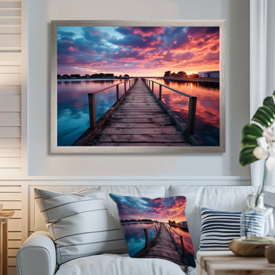 Pier Endless Horizon - Coastal Pier Wall Art Living Room