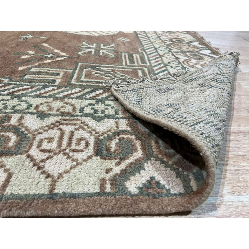 Brown Hand-Knotted Wool Triple Medallion Classic Traditional Modern Contemporary Carpet Rug, 8' x 10'