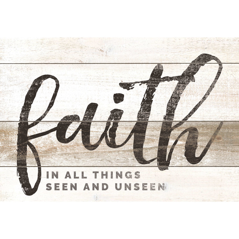 Faith In All Things Wood - Wrapped Canvas Print, 81cm H x 122cm W x 3.8cm D