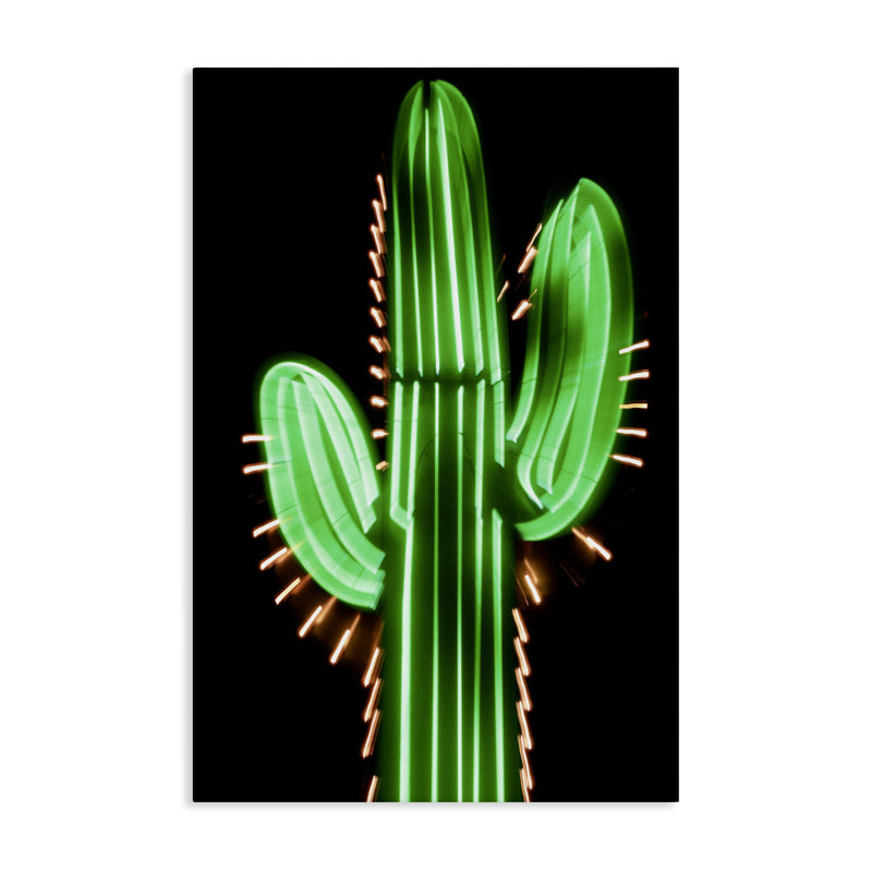 Toile flottante Neon Lights Cactus par Danita Delimont, H 36 po x l 24 po x P 1,5 po