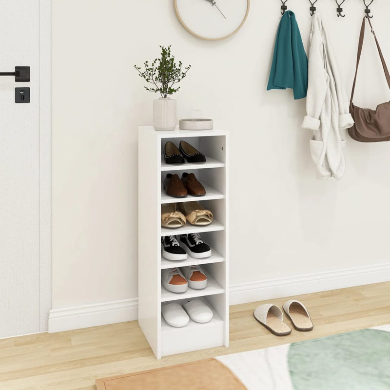 vidaXL Shoe Cabinet Engineered wood 12.4 in x 13.8 in x 35.4 in, White