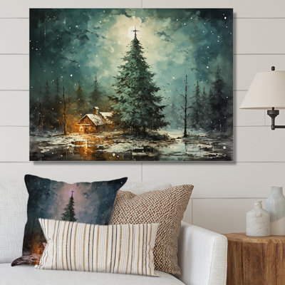Minimalisme, arbre de Noël forêt I - pin, art mural pour salon