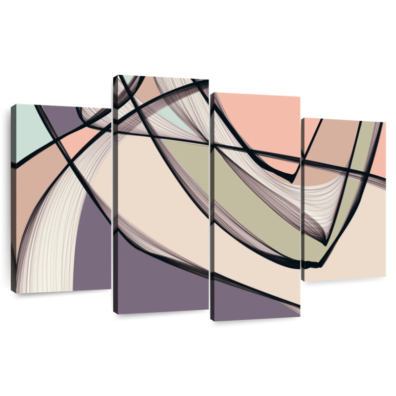 Avery Mid Century Modern Abstract III, H 22 po x l 36 po
