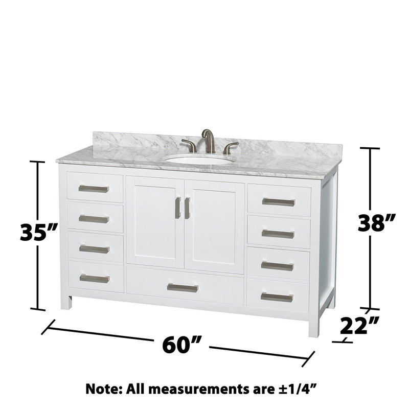Sheffield 60" Single Bathroom Vanity Set, White