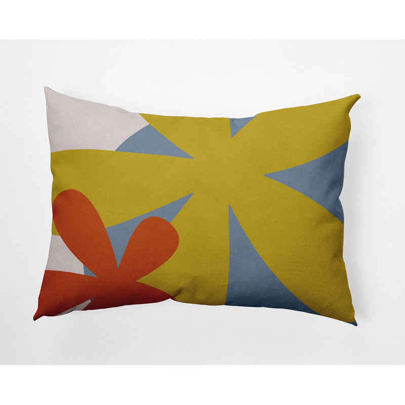 Abstract Reversible Throw Pillow, Yellow