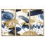 Motif abstrait avec textures bleu foncé et or - ensemble d'art moderne sur toile encadrée moderne de 3-478302494-478302492