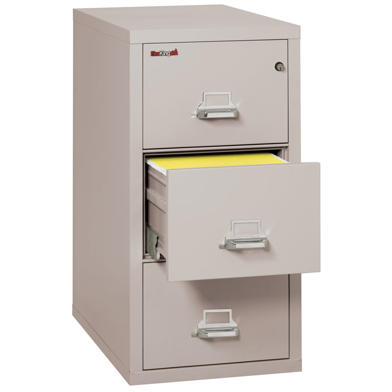 Fireproof 20.8125'' Wide 4 -Drawer Steel File Cabinet, Platinum, Key Lock