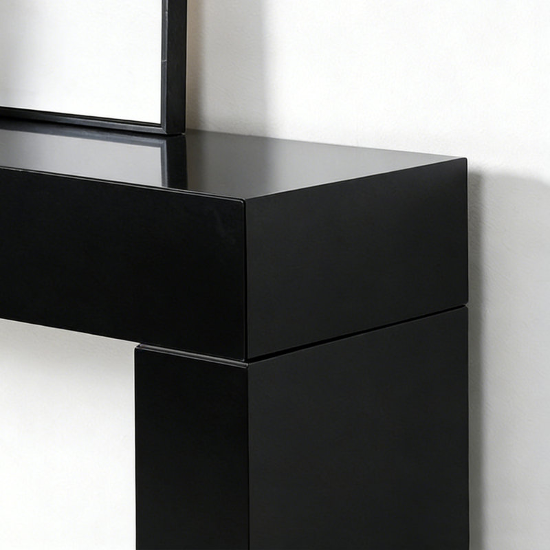 Console légère et luxueuse, H 33,5 po x l 59 po x P 15,7 po, Or/noir