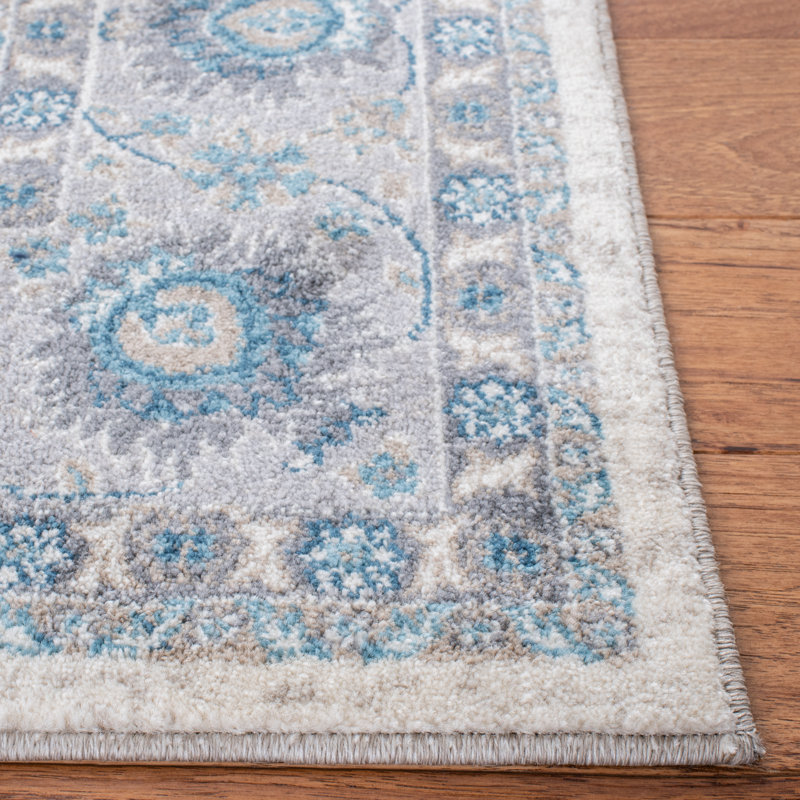Eileen Oriental Ivory/Blue Area Rug, Square 6'7"