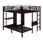 Structure de lit superposé avec garde-robe intégrée et bureau pliable