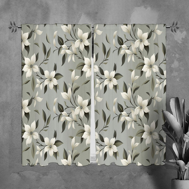 Rideaux à motif floral - 6149, L 40 po x L 61 po