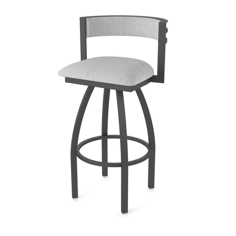Tabouret Artémis, Étain, Tissu - alpin graphique, Tabouret de bar (siège d'une hauteur de 36 po)