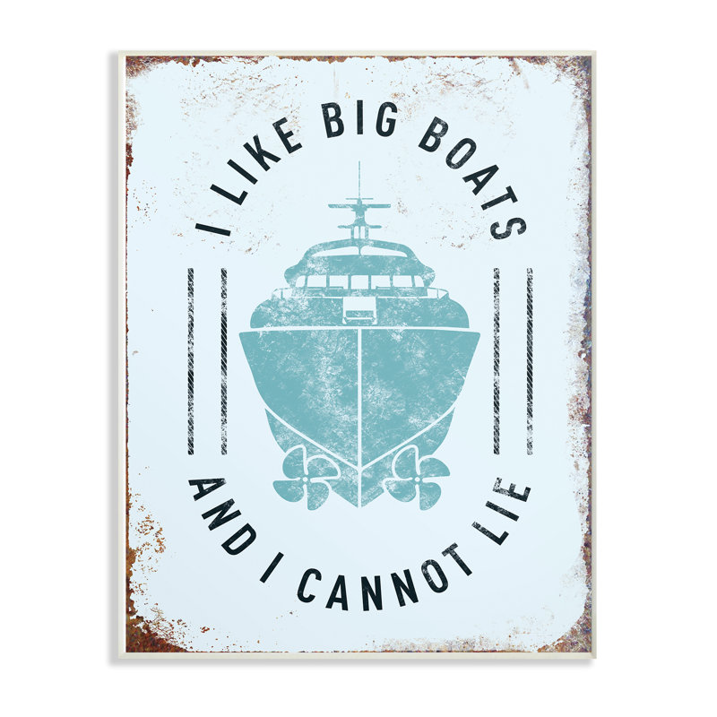 «I Like Big Boat», impression, H 19 po x l 13 po, Cadre blanc