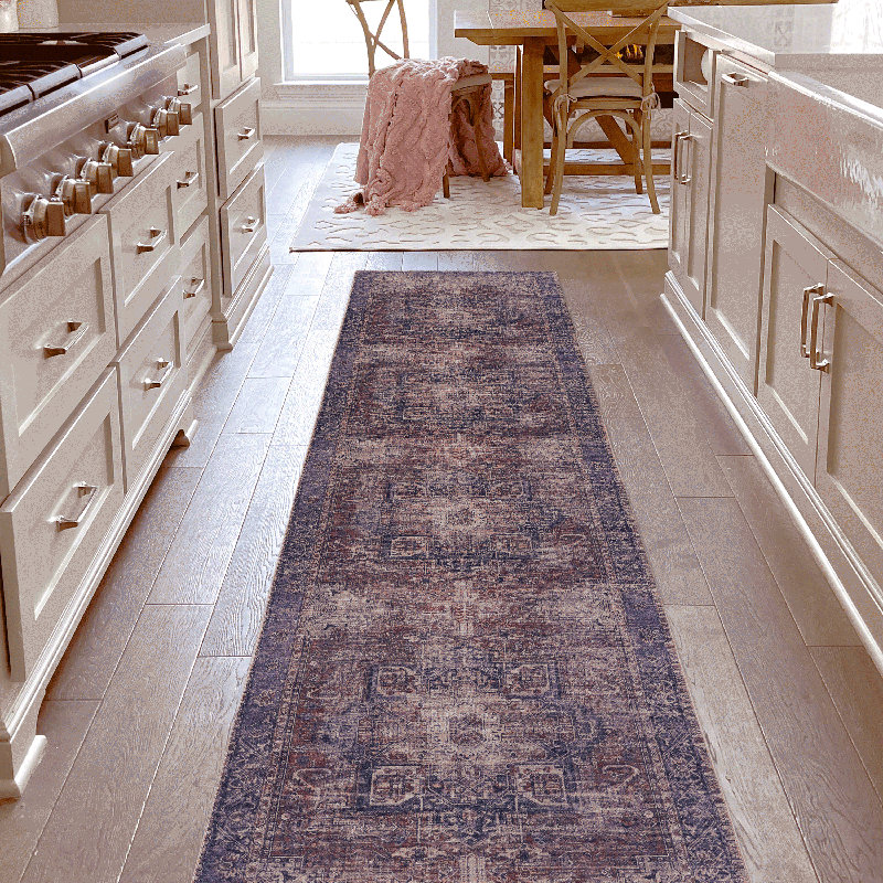2'6''X10' Runner, Washable Rug, Low-Pile, Non-Slip, Non-Shedding, Foldable, Kid & Pet Friendly - Area Rugs For Living Room, Bedroom, Kitchen, Dining Room Rug