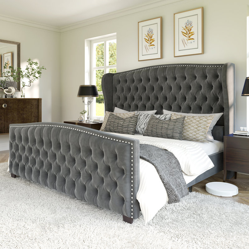 3-Pieces Classic Vintage & Contemporary Queen Bedroom Set, Gray, Gray , Queen