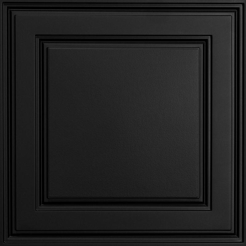 Stratford Black Feather-Light Vinyl Ceiling Tiles, 24'' x 24''