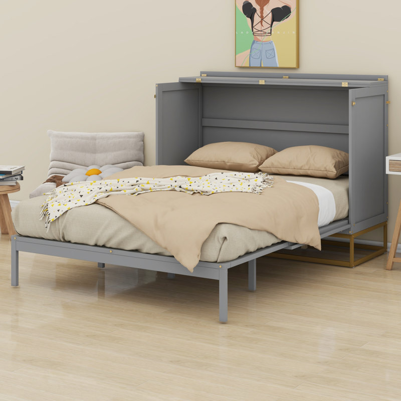 Décoration de lit escamotable moderne avec faux tiroir, Grey