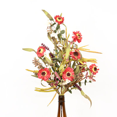 Arrangement floral de marguerite artificielle de 18 po de style campagne d'automne pour remplissage de vase, longues branches de fleurs en grappe de feuilles d'automne, centre de table de fête de mariage