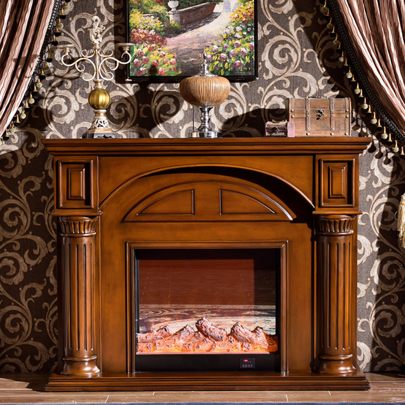Foyer électrique décoratif de style européen à flamme simulée, H 45,67 po x l 59,06 po x P 12,99 po