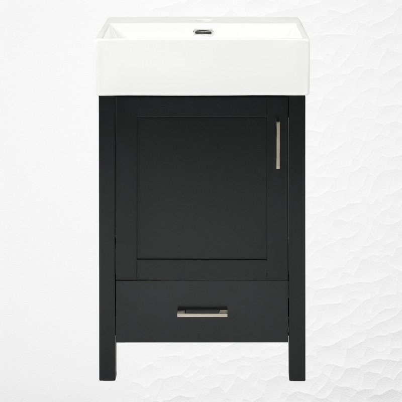 20.2" Sink Vanity with Top and Drawer, Black