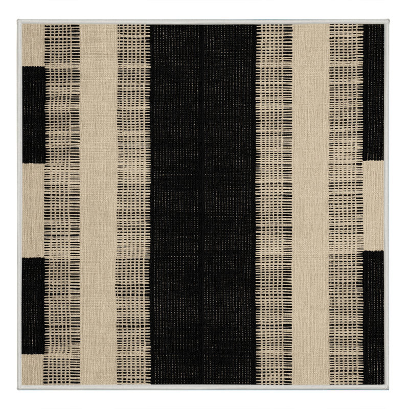 Machine Washable Checkered Beige Area Rug, Square 5'