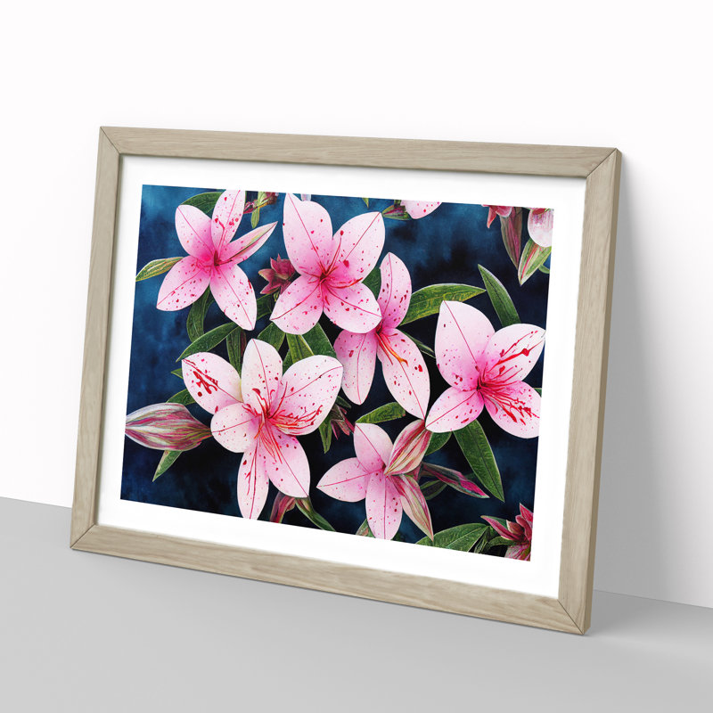 Rhododendron Flower - Single Picture Frame Print, 34cm H x 46cm W x 2cm D, Oak Framed