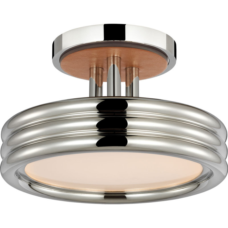 Hudson St. 8" Semi-Flush Mount, Polished Nickel