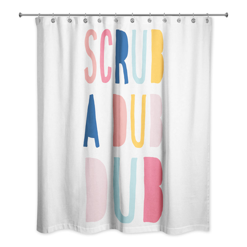 Rideau de douche simple Eisa Scrub a Dub, Rose