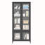 Grande armoire de rangement en métal avec 4 portes vitrées et 5 tablettes latérales