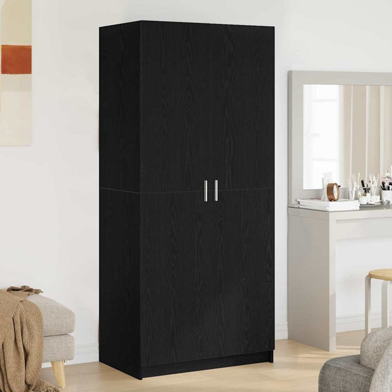Wardrobe Clothing Cabinet Hanger Clothes Organiser Unit Engineered Wood