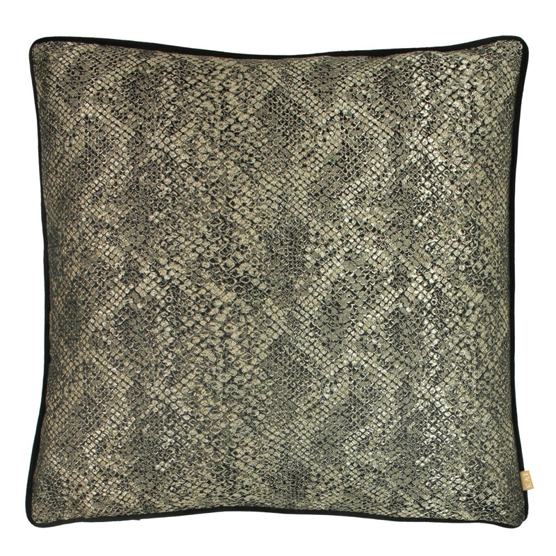 Viper Animal Print Square Cushion, Bronze, Feathers