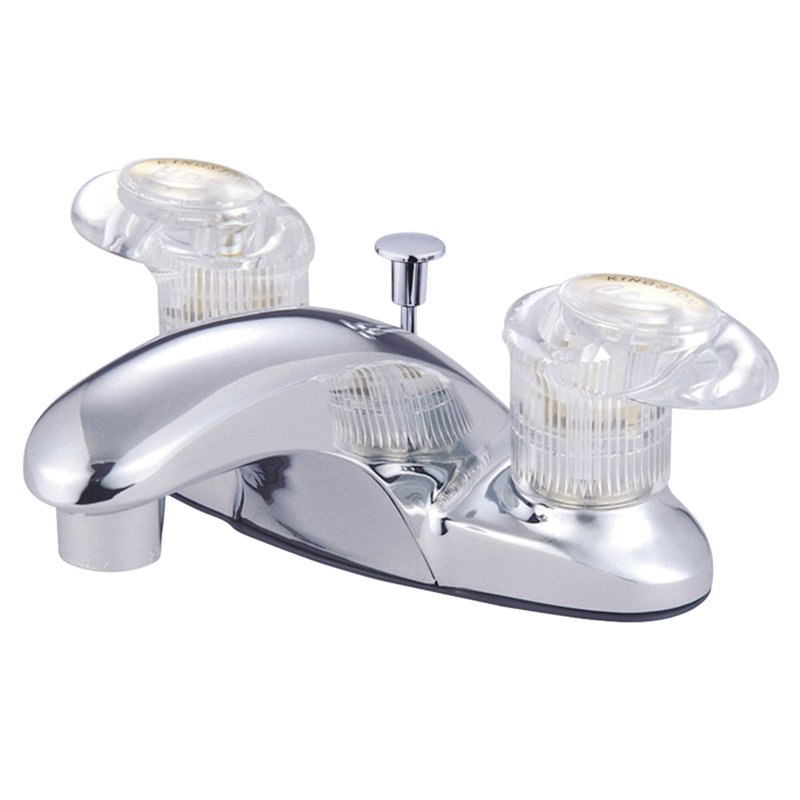 Daytona Centerset Bathroom Faucet with Drain Assembly, Plastic Pop Up Drain, Polished Chrome
