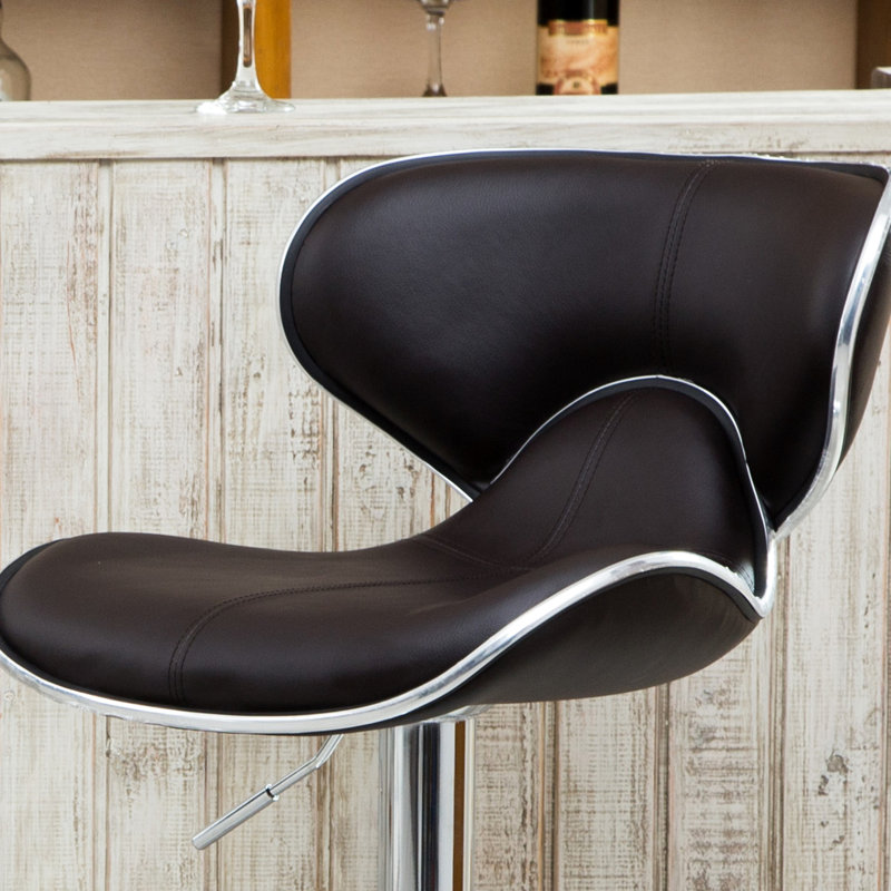 Revêtement, 2, brun foncé. Base en métal avec pivot à 360 degrés. Siège rembourré en similicuir doux et confortable. L 17,75 po x P 21,25 po, H 34 à 42,5 po Assemblage rapide, brun, réglable et robuste