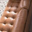 3 pieds Mid-Century en cuir, pieds en bois massif, teinte cognac avec revêtement, 3