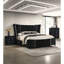 Commode contemporaine 1 pièce en velours noir avec revêtement texturé luxueux
