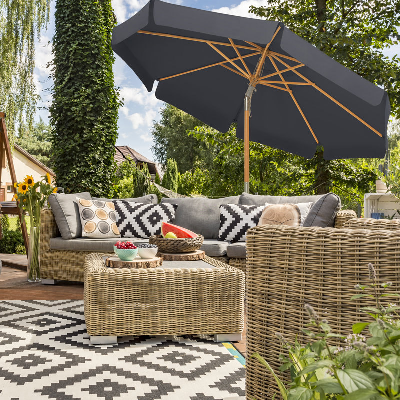 Wendell 300cm Market Parasol, Grey