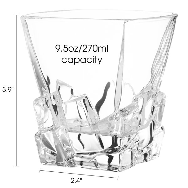 Tilted 35 oz. Whiskey Glass (Set of 4) MyGift