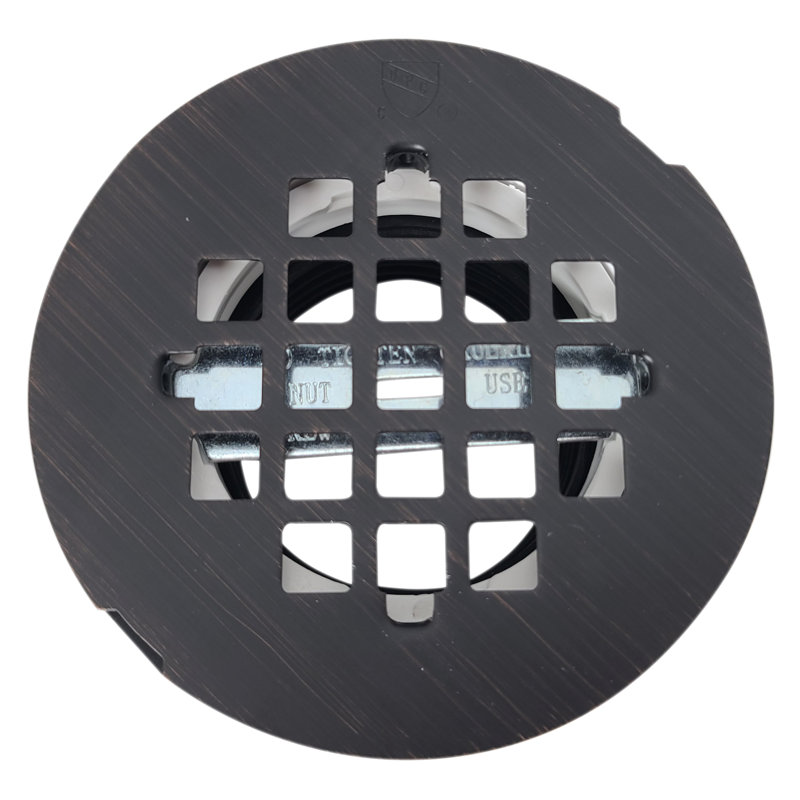 Drain de douche à compression en PVC 2 po sans calfeutrage 2 po avec couvercle rond 4 1/4 po, Bronze antique