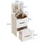 (48CM) Meuble-lavabo 3 en 1 avec miroir Plip, petit ensemble de coiffeuse avec bureau en verre visible, coiffeuse compacte avec 3 tiroirs, coiffeuse pour la chambre à coucher (COULEUR BLANC)-596479668-596479666