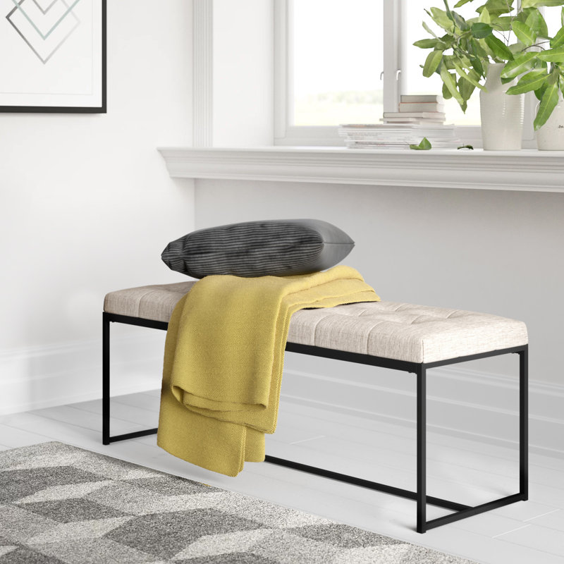 Banc en métal Mardell, Brun clair